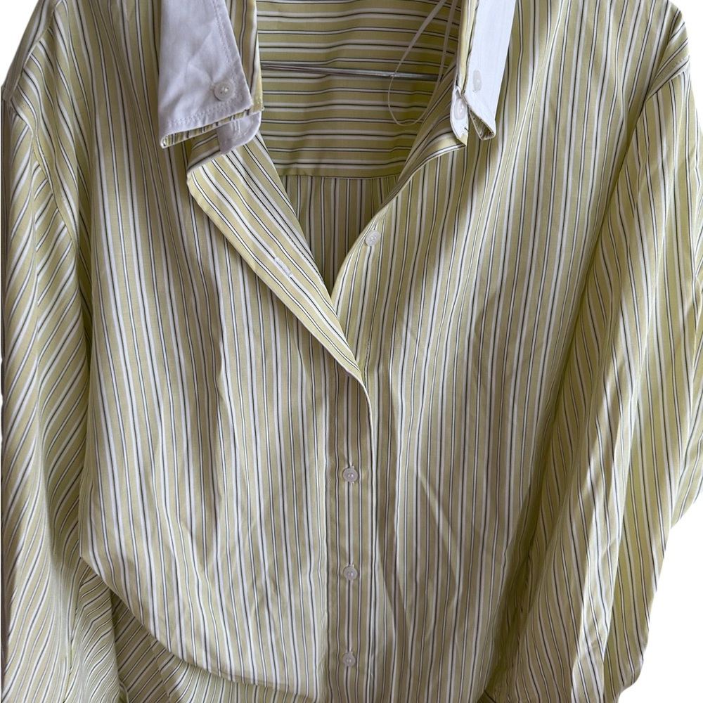 Zara Yellow and White Striped Blouse